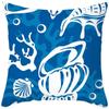 Sea Life Throw Pillow Office Sofa   Spring Home Decor Case Square Blue  Cushion Cover