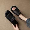 Niche women's shoes hollow woven thick-soled muffin slippers women's 2025 summer new models with skirts