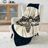 Black Skeleton Moth Cozy Flannel Blanket Animal Soft and Warm Lightweight Fleece Throw Blanket for Kids Boys Girls 30 ×