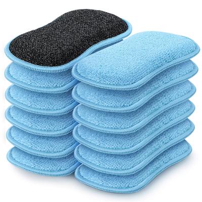 HOMEXCEL Burnt Remover 12 Dish Tea Water Oil Stain Does Not For Around the Cleaning Frying Polishing Window Sponge, Pieces, Kitchen, Washing,