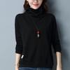 Women's High Neck Fleece-Lined Loose Long Sleeve T-shirt - 2024 Trendy Autumn/Winter Korean Style