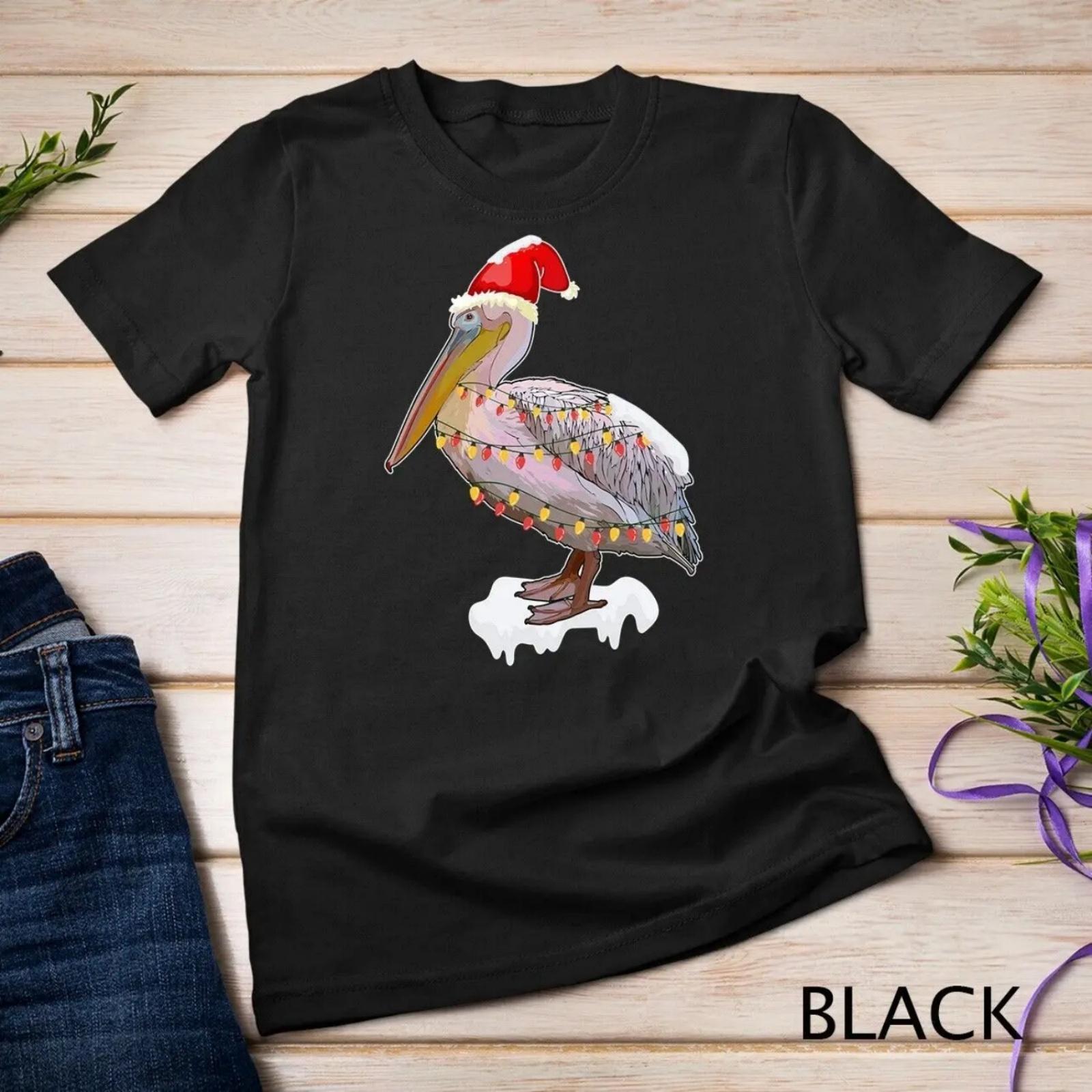 

Christmas Bird Pelican Santa Hat Costume Lover T shirt XXXXXL чорний