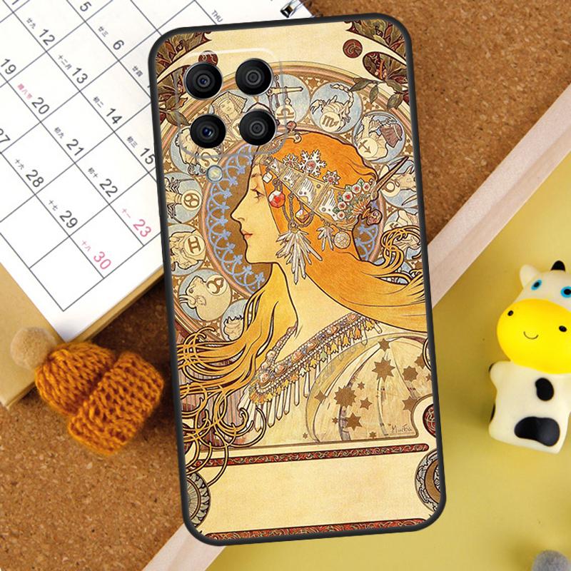Alphonse Mucha Painted Case For Samsung Galaxy M31 M51 M21 M12 M32 M52 M20 M13 M23 M33 M53 M14 M34 M54 M30s Cover Samsung M32 4G