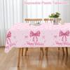 1pc Pink Bow Table Cloth Coquette Birthday Decorations for Women for Girls Bridal Baby Shower Birthday Party Stylish Party Decor