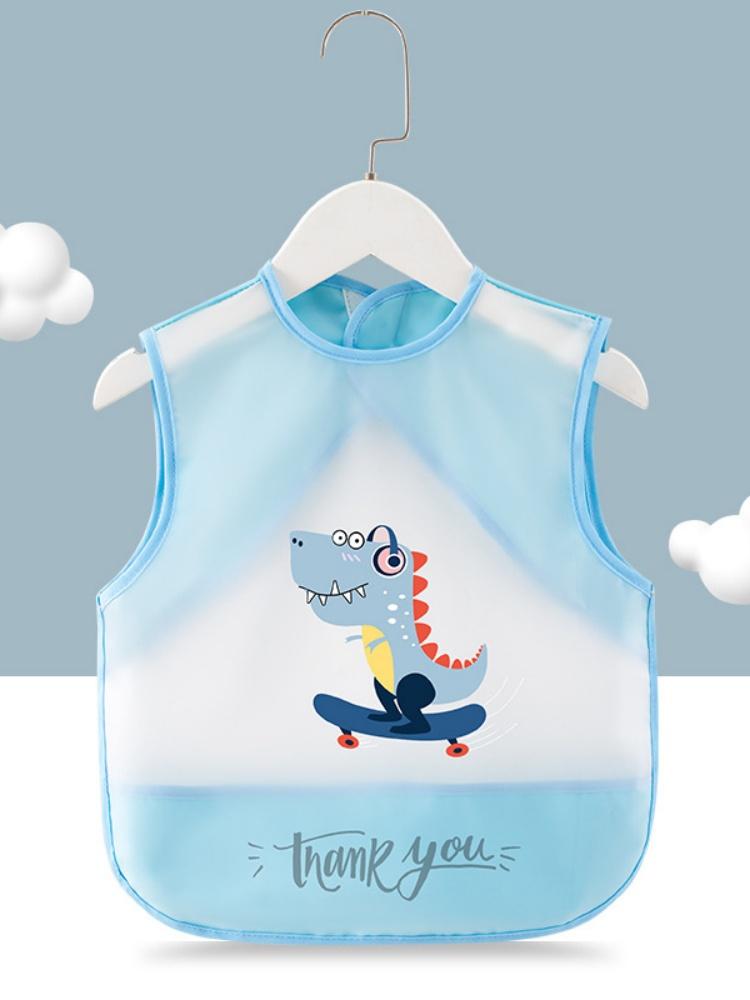 Upgraded Baby Cover-up Eating Bib Waterproof and Dirt-proof Summer Thin Sleeveless Bib for Male and Female Babies