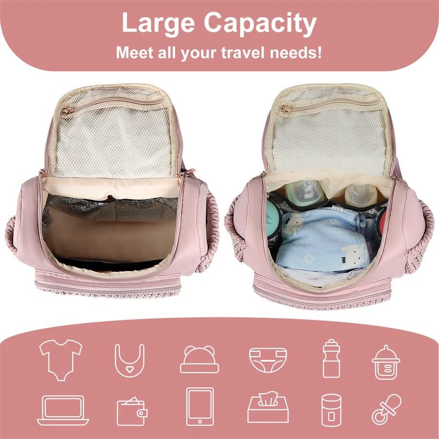 Mommy Bag Large Capacity Stroller Organizer with Insulated Pocket Outdoor Travel Baby Diaper Bag with Changing Pad Baby Item