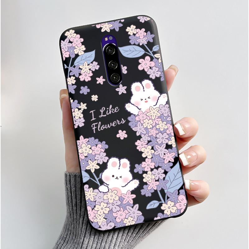 For Sony Xperia 1 Casing Luxury Cute Love Rabbit Funny Black TPU Soft Silicone Protective Back Cover For Sony Xperia1 Phone Case