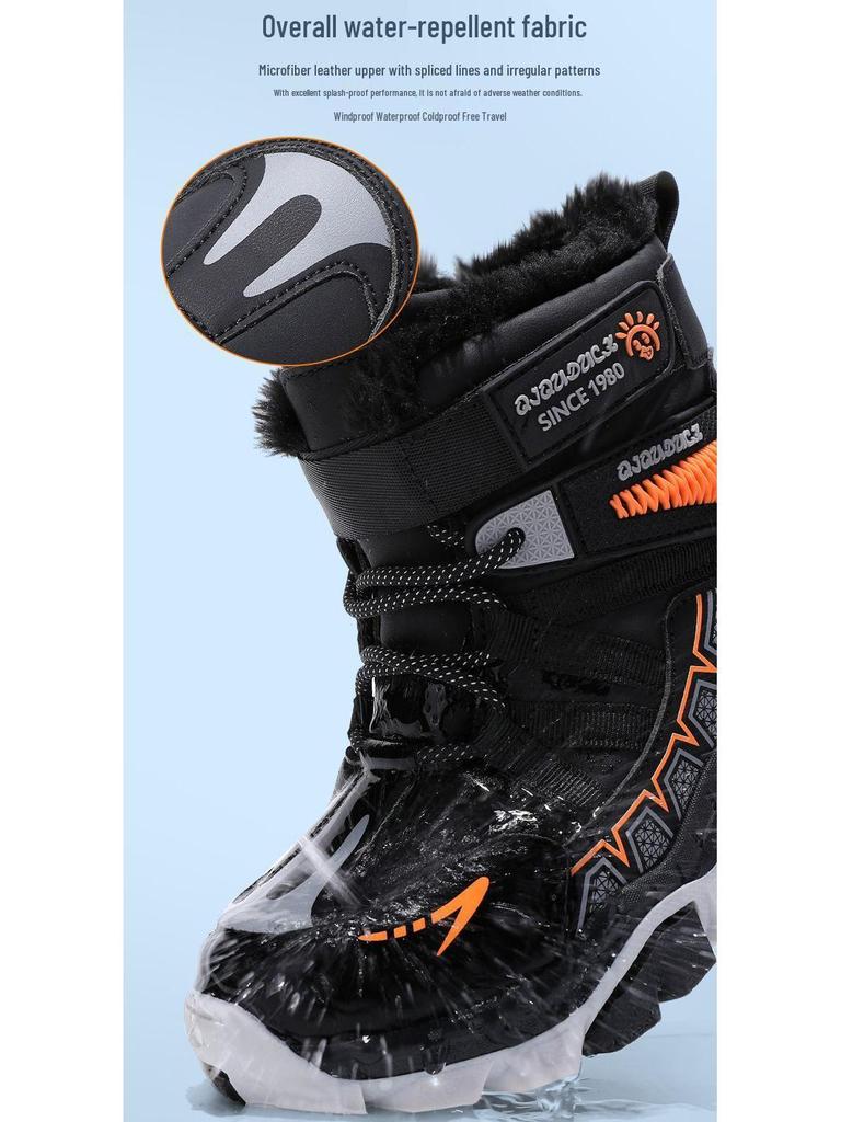Jungen Schneestiefel mit Fleecefutter: Warme, rutschfeste Stiefeletten für Wintersport & Grundschule.