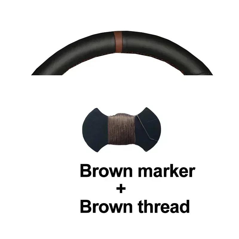 HuiER Hand Sewing Car Steering Wheel Cover Interior Accessories for Toyota Land Cruiser Prado 250 Series 2026 2026 2026