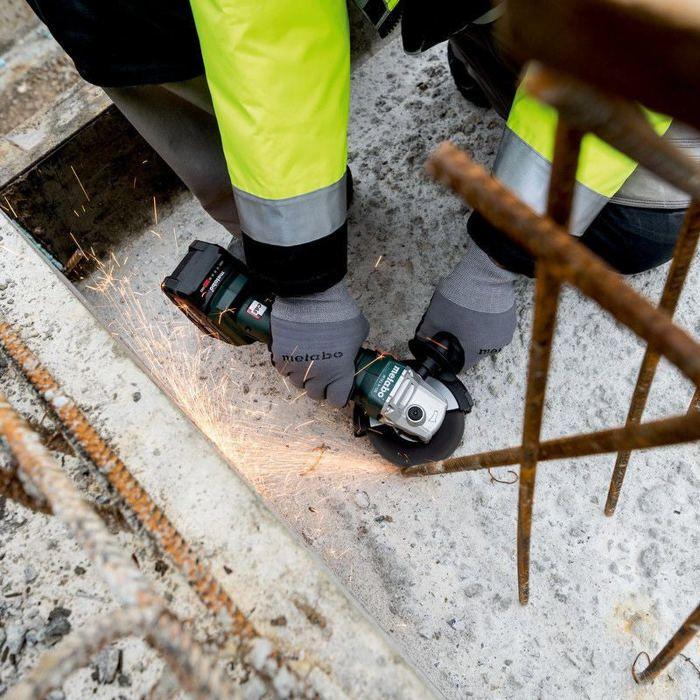 Meuleuse d'angle sans fil - metabo - w 18 l 9-125 - batterie - 125 mm - métal