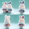 Adorable Small Bunny Plush Toy Cute Rabbit Doll Bag Charm Keychain Accessory Soft Fluffy
