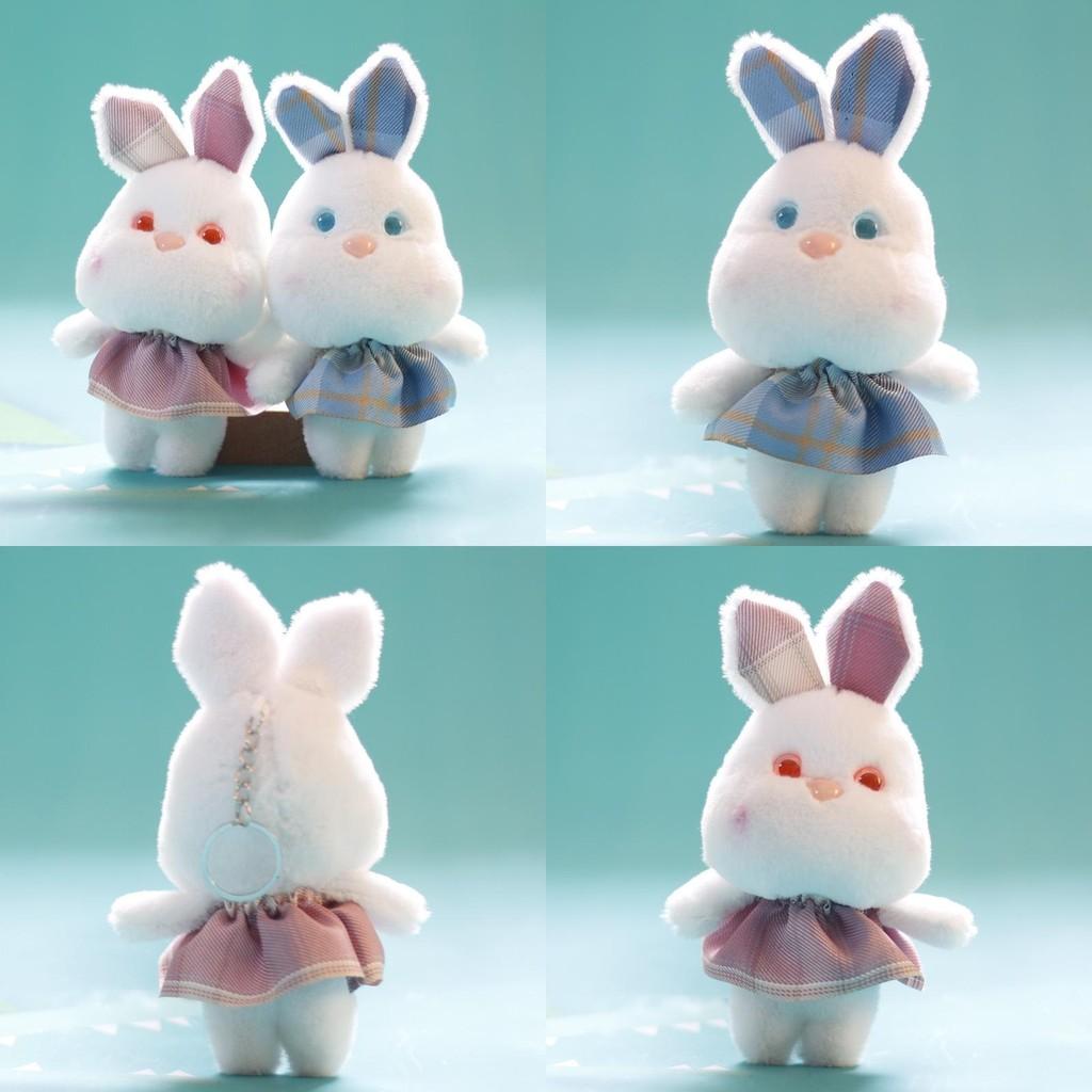 Adorable Small Bunny Plush Toy Cute Rabbit Doll Bag Charm Keychain Accessory Soft Fluffy