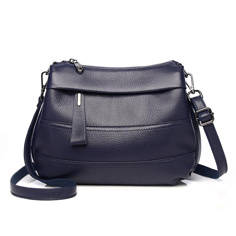 Feiya Women'S Bag First-Layer Cowhide Fashion Leather Multi-Layer Messenger Bag Women'S Versatile Soft Leather Shoulder Bag