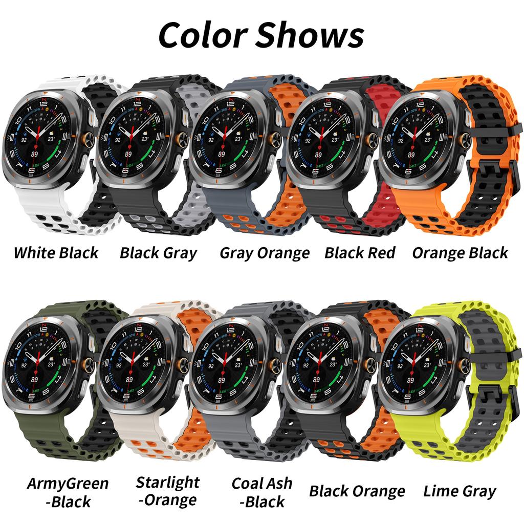 Two-Tone Sports Silicone Marine Strap For Samsung Galaxy Watch Ultra 2025 Band Bracelet For GalaxyWatch Ultra 47mm Watchband