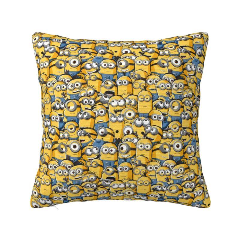 

Custom The Rise Of Gru Minions Film Pillow Covers for Living Room Anime Cute Cartoon Luxury Cushion Cover Square Pillowcase 16x16Inch