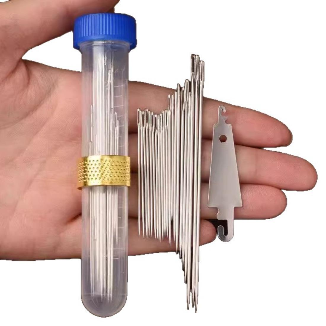 

Traditional Long Hand Sewing Needles, Large Eye Needles for Elderly, Tube Packed Household Sewing Kit білий