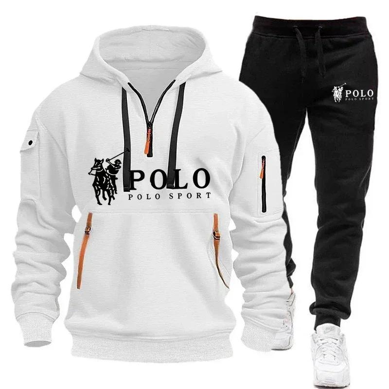 Completo da golf da uomo autunno e inverno + abbigliamento sportivo da esterno elegante e confortevole e set di pantaloni a due pezzi
