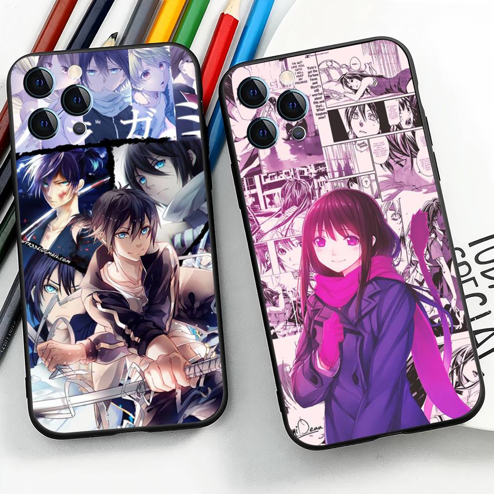 Noragami For iPhone 17 Air 16 15 14 13 12 11 Pro Black Soft Cover Phone Case