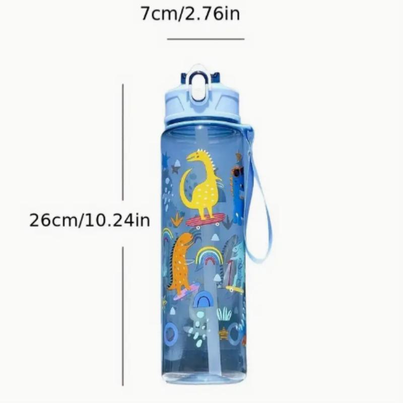 780ML Kids Water Sippy Cup Creative Cartoon Cup with Straws Leakproof Water Bottle Outdoor Portable Children's Plastic Water Cup