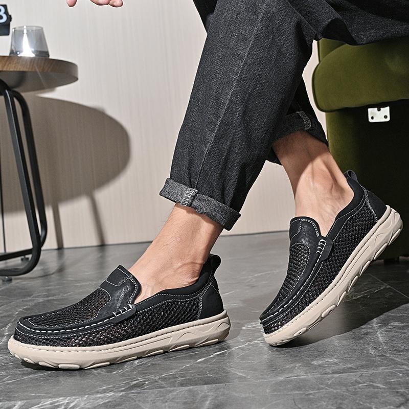 Summer Breathable Men Sneakers Casual Slip On Walking Shoes Moccasins Antiskid Comfortable Lightweight Man Shoes