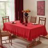 Solid Color Ruffled Tablecloth Cotton Blend Rustic Tablecloth Rectangular Square Table Cover for Farmhouse Home