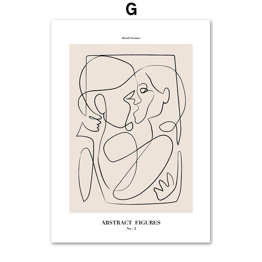 

Абстрактные линии рисунка, женский цветок, минимализм, настенная живопись на холсте, постеры на скандинавскую тему и принты, картинки для декора гостиной 21x30cm No Framed