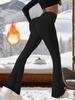 High-Waisted Velvet Flared Yoga Pants - Warm & Slimming for Autumn/Winter Sports & Outdoor Activities
