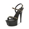 Fashion Sexy 15CM Stiletto Heels Crystal Platform Night Club Sandals Car Model Dance Professional