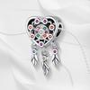 Ahthen Copper Beads Heart-Shaped Dreamcatcher Charm Suitable For Snake Chain Bracelets Necklaces For Women Jewelry Item Crafting