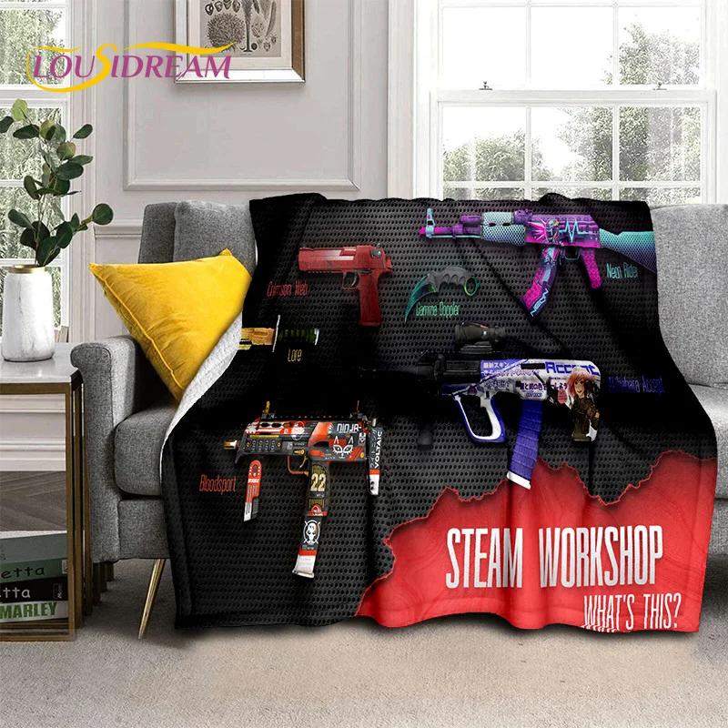 Rifle Pistol Cartridge USP,AK,AWP,M4,3D Gun Knife Blanket,Soft Throw Blanket for Home Bedroom Bed Sofa Picnic Cover Blanket Kids