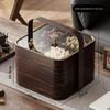 Retro Chinese-Style Wood-Inspired Dry Fruit Storage Box with Lid for Living Room Coffee Table