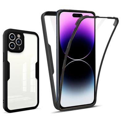 Handyhülle für iPhone 14 Pro Max, doppelte 360-Grad-Vollschutzabdeckung, weiche Handyhüllen für iPhone 14 Plus Pro Max, transparente Vorder- und Rückseite