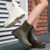 Rubber Boots for Women Fashion Elastic Rain Shoes New Low Rain Boots Chelsea Waterproof Non Slip Thick Soled Rain Boots Woman