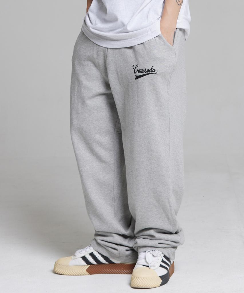 CREAM SODA LAB Authentic Logo Carpenter Bermuda Sweat Wide Pants Grey