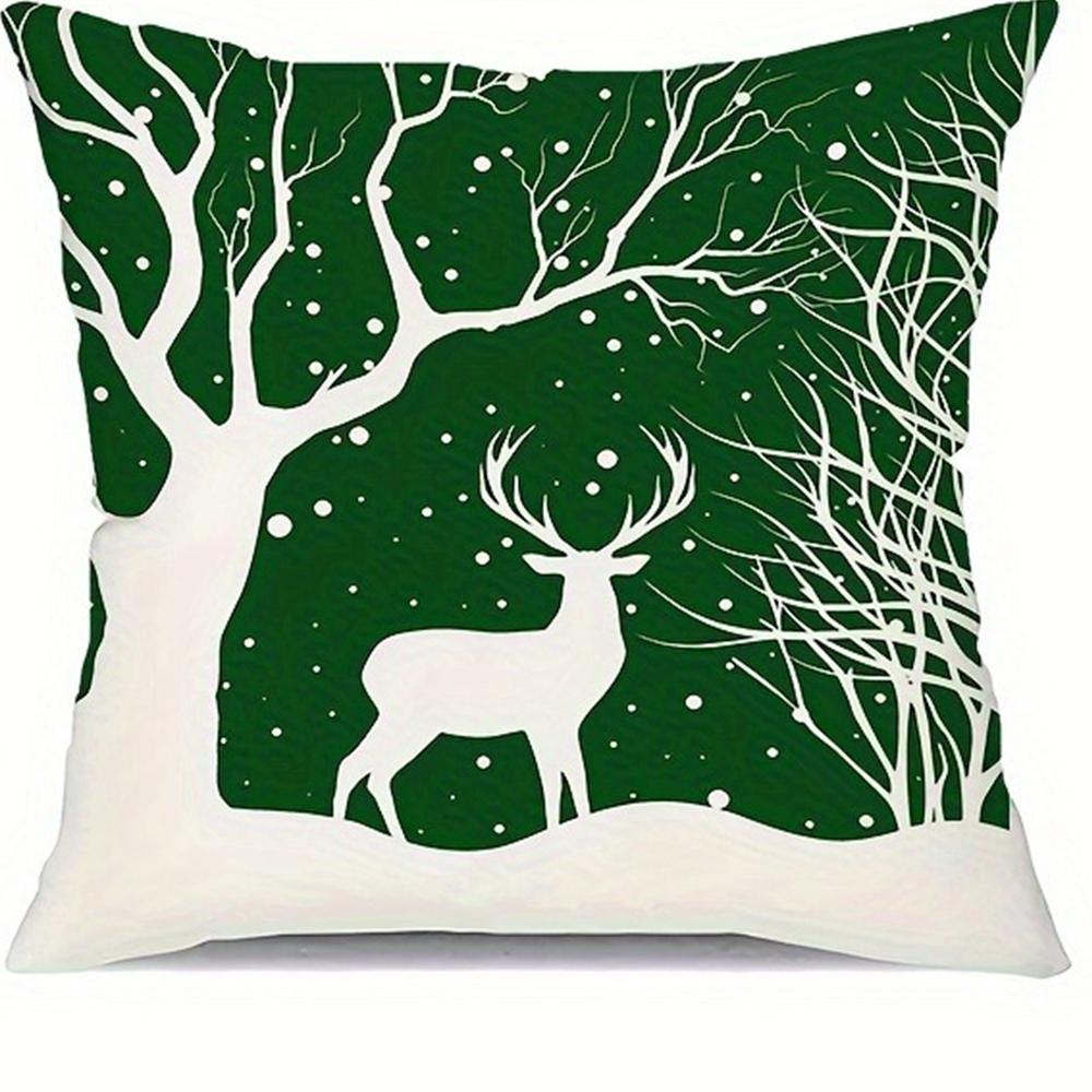 

Веселое рождественское и новогоднее украшение Наволочка Зимняя снежинка Олень Подушка Чехол Диван Подушки Комплект для украшения дома 45x45cm