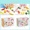 Wooden Realistic Fruit And Vegetable Play Set With Magic Tape For Kid Kitchen Pretend Play