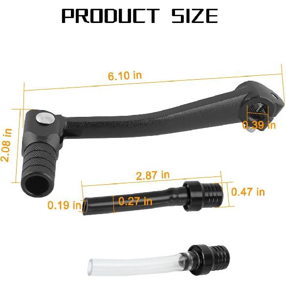 Motorcycle Folding Gear Shifter Shift Lever, Foldable Motorbike Pedal Shifter Replacement Accessories With Tank Cap Vent Hose Tube, Fit For 50Cc 70Cc