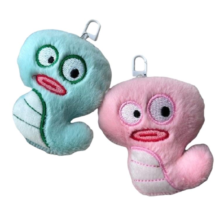 Playful Big Eyed Snake Plush Accessory Playful Cartoon Style Snake Pendant Keychain with Vivid Colors and Soft Texture