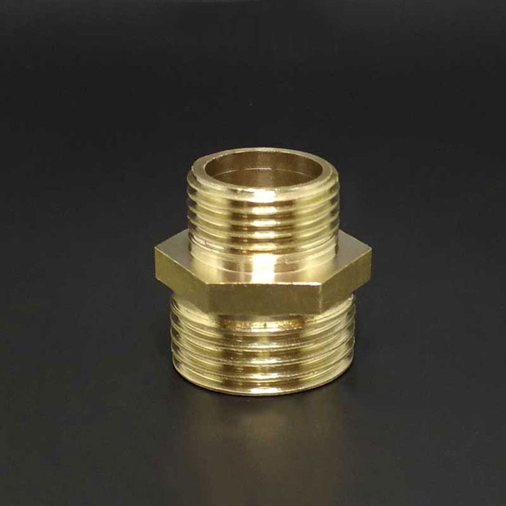 Brass Pipe Hex Nipple Fitting Quick Coupler Adapter 1/8 1/4 3/8 1/2 BSP Male To Male Thread Reducer Water Oil Gas Connector