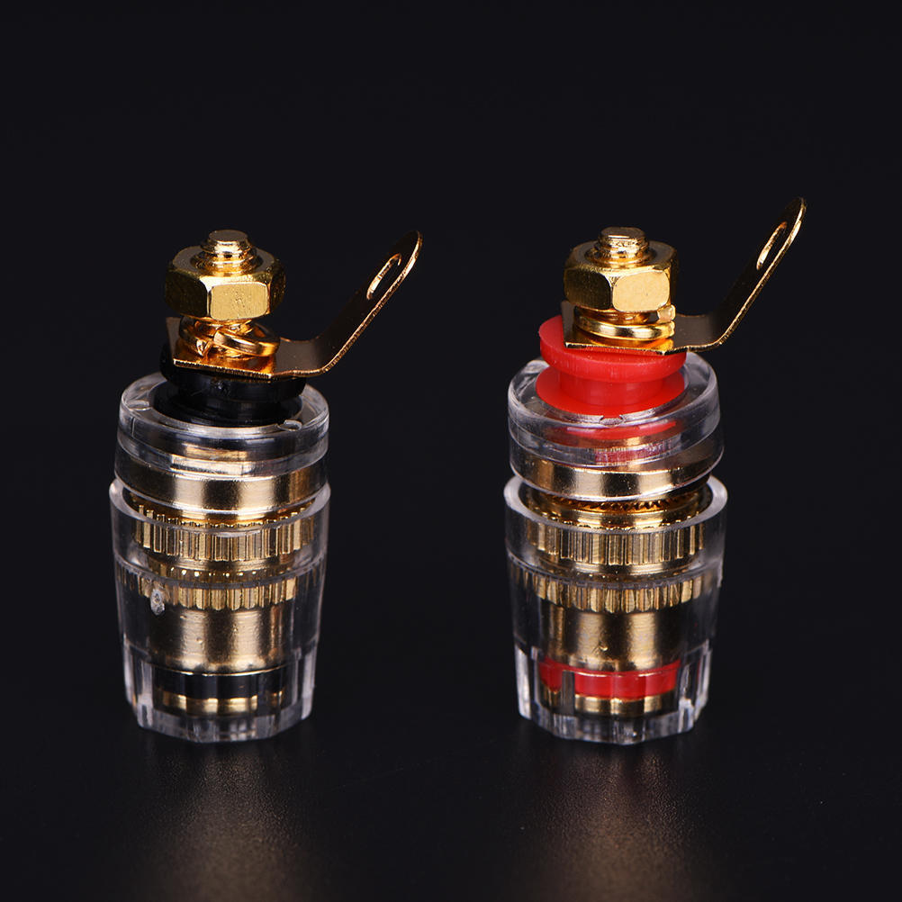 2X Zesilovač Reproduktor Svorka Vázací sloupek Konektor Pro 4mm Banánkový konektor