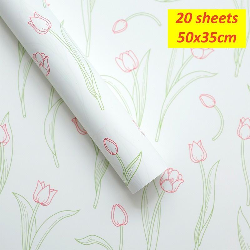 Retro Wrapping Paper Romantic Flower Wrapping Paper Kraft Gift Paper Florist Bouquet Packaging Material For Gift Wrapping Pack