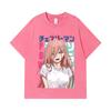 275 GSM Gewaschene T-Shirts 100% Baumwolle Chainsaw Man V50 Power Print Unisex Schweres Baumwoll-T-Shirt