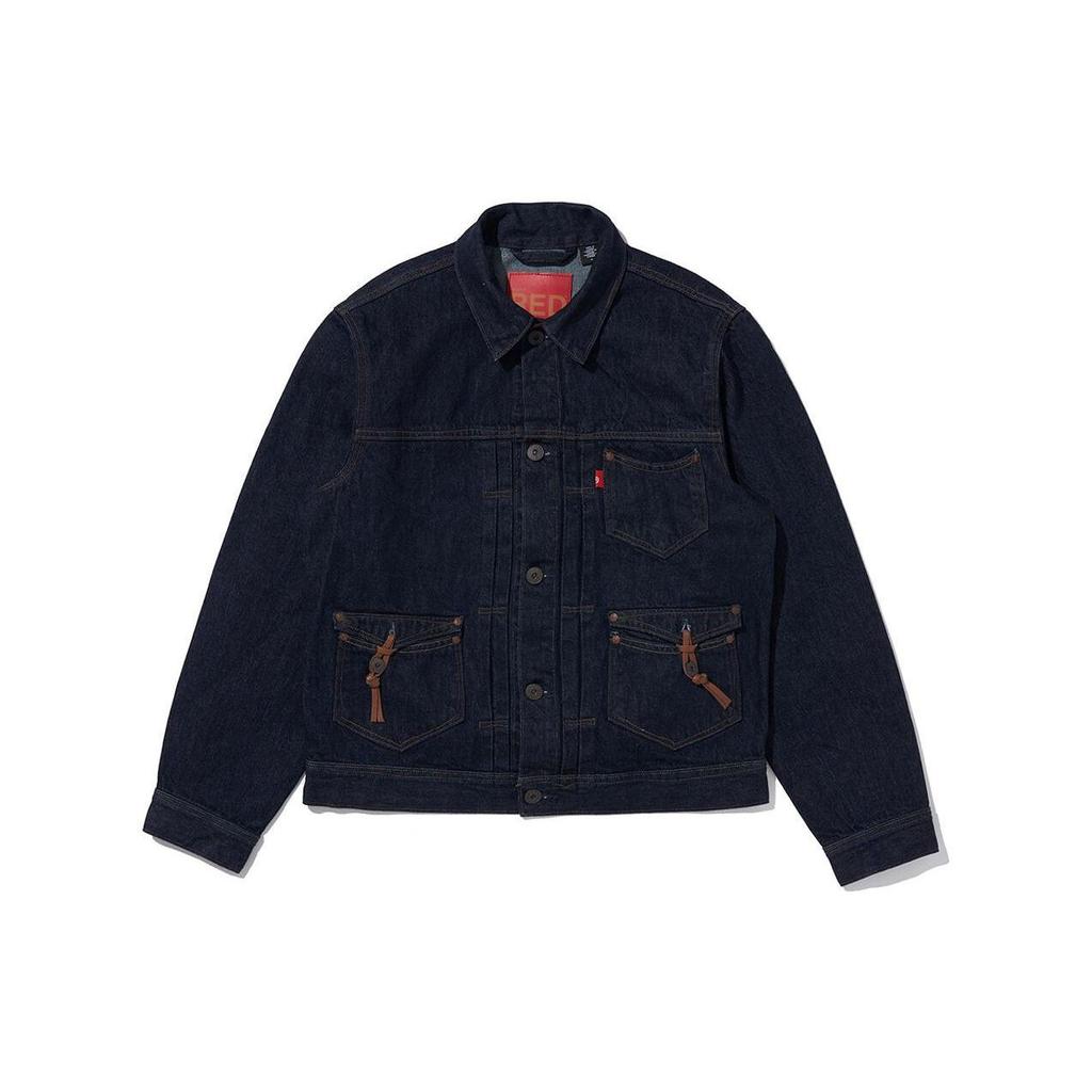 Levis FW22 Solid Color Button-Down Denim Jacket Men Jacket Dark-Blue A2699-0002