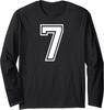 Number Seven Team Sports Graphic Design Matching Long Sleeve T-Shirt