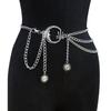 European & American Hip-Hop Metal Moon Body Chain with Tassel & Sun Pendant