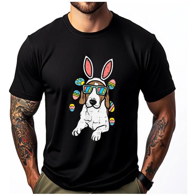 Easter Dog T-shirt With Rabbit Ears And Glasses S