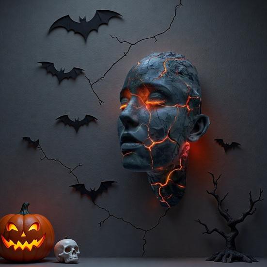 Soul Wall Light Human Face LED Wall Sconce Artistic Shattered