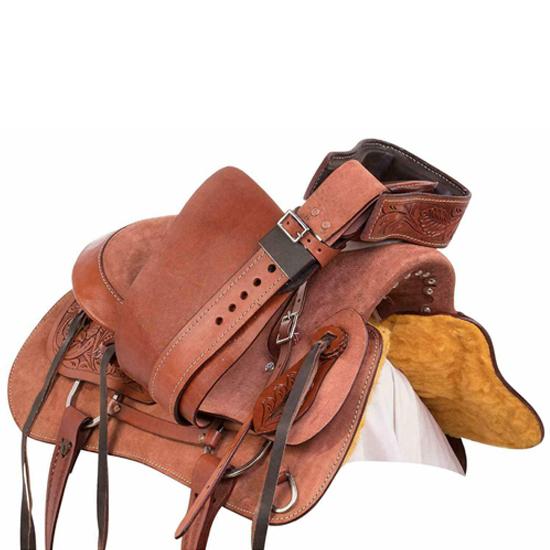 Rough Out Western Leather A Fork Wade Tree Roping Ranch Horse Saddle