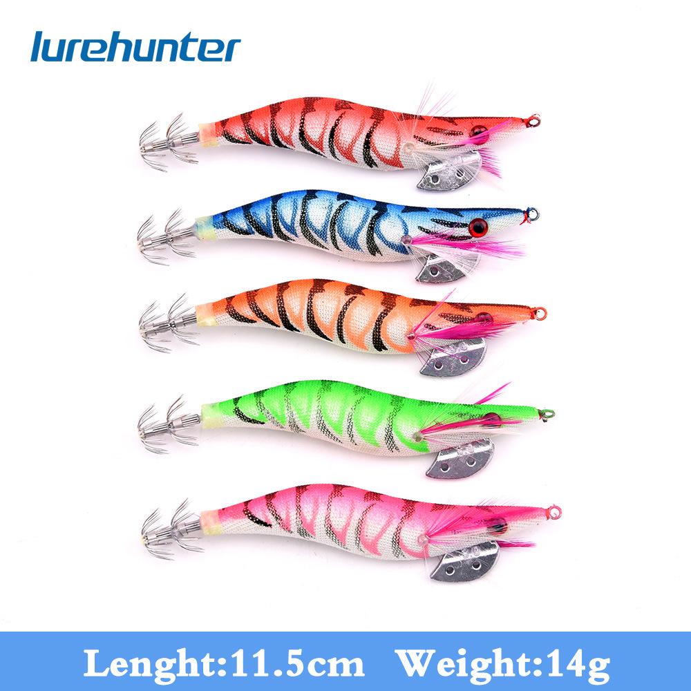 2.5#/3.0# Luminous Wood Shrimp Imitation Fishing Lure - Plastic Bait Jig Hook