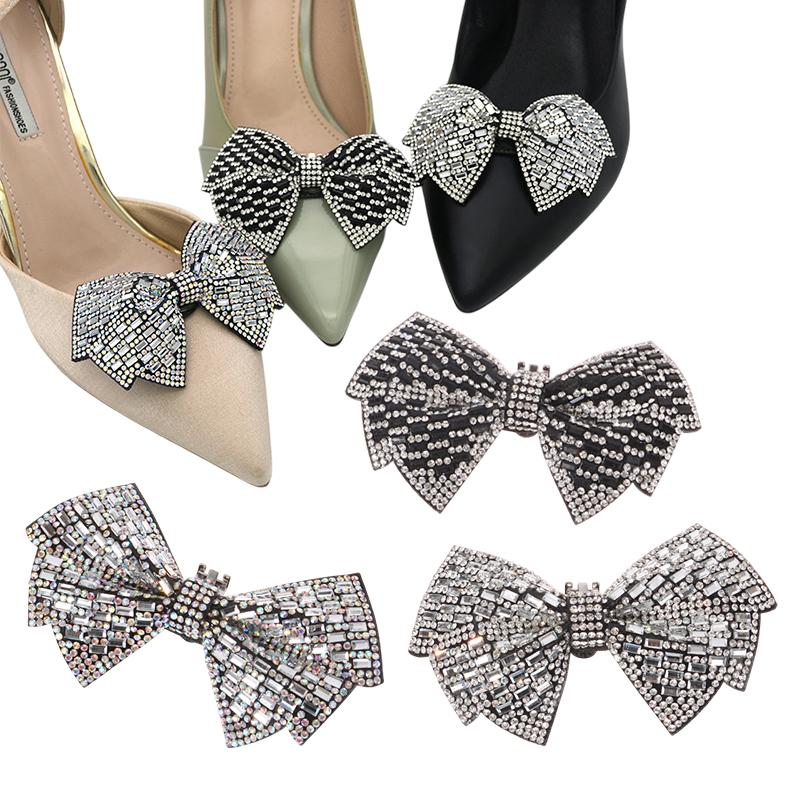 1Pc Luxury  Bow Shoe Buckle Shiny Bowknot Shoes Clip Wedding Bride Shoes Decoration High Heel Charms Jewelry